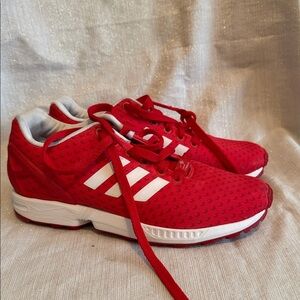 ZXFlux Adidas Torsion Shoes Red White and Hearts Sz 8 Ladies
